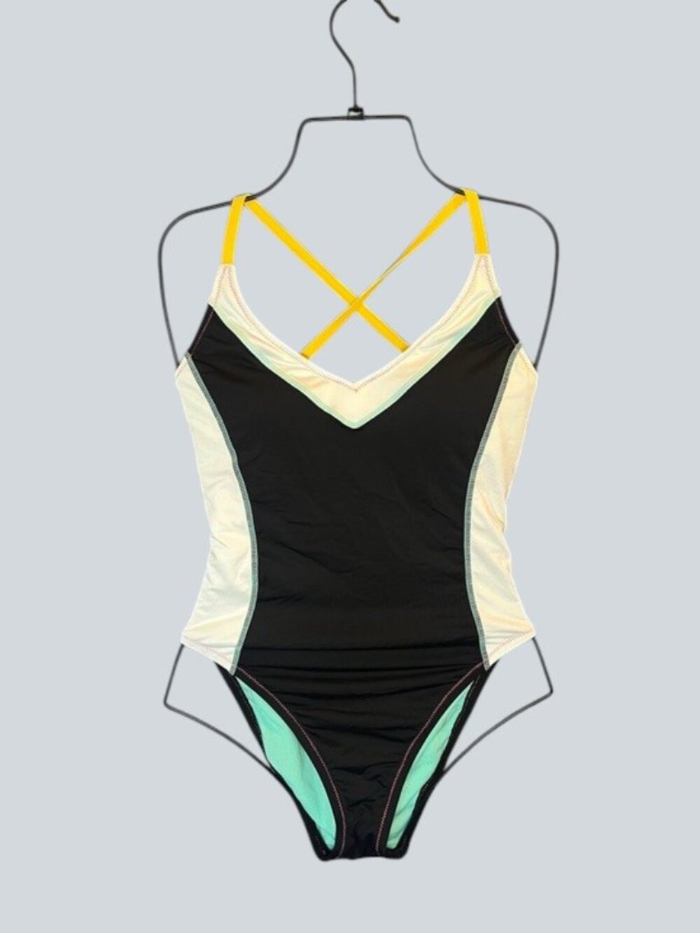 New Hobie Black One Piece Swimsuit Color Block Size Medium